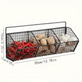Cesta de Almacenamiento de Cocina Montada en la Pared Adecuada para el Almacenamiento Duradero de Alambre de Metal de Especias, Ajo, Cebollas y Verduras