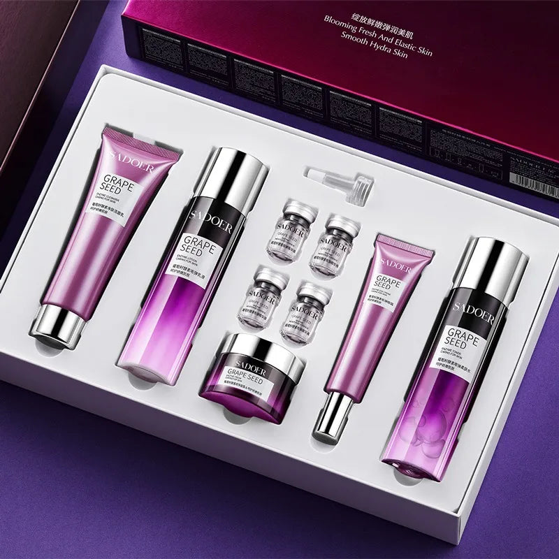Grape seed  Moisturizing and Anti-Wrinkle Set Reduces Fine Lines Repairs Skin Hydrates Brightens Anti-Aging Firming Skin care
