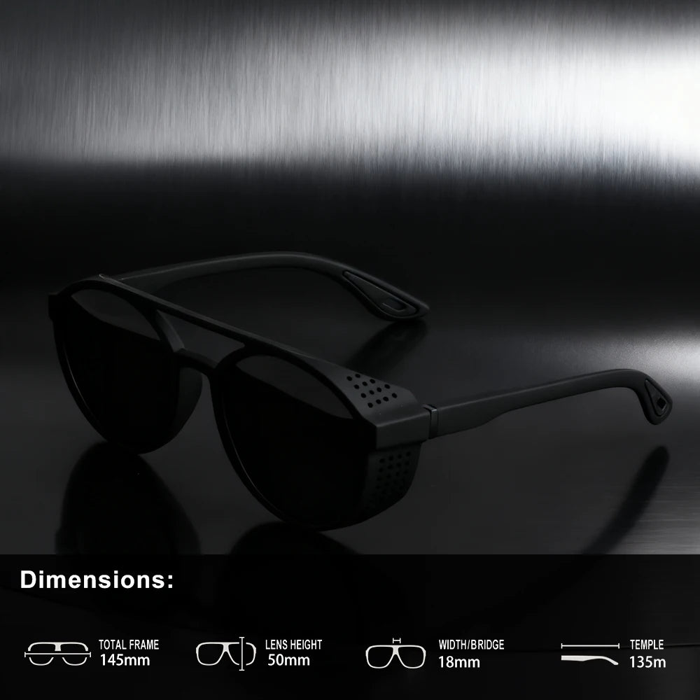 AWGSEE Steampunk Polarized Sunglasses - Vintage Round Sports Eyewear