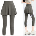 Aiithuug with Pocket Women Tennis Skirted Leggings Capris Yoga Leggings with Skirts Tennis Pickleball Clothing Cropped Leggings