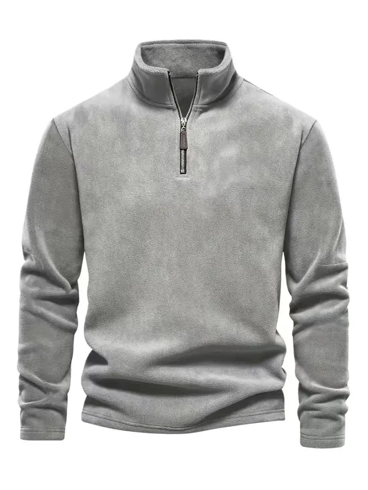 Men's 3-Piece Set of Fleece-Lined Casual Sweatshirts with a Simple Stand-Up Collar and Zipper Design - Stylish Solid Color Tops That Are Warm and Comfortable - Perfect for Everyday Wear in Autumn and Winter