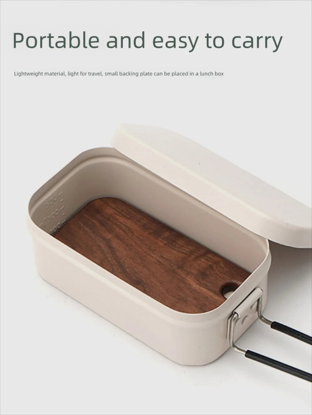Wooden Outdoor Cutting Boards Double-sided Portable Fruit Cutting Board Walnut Camping Kitchenware For 800/1000ml Lunch Box