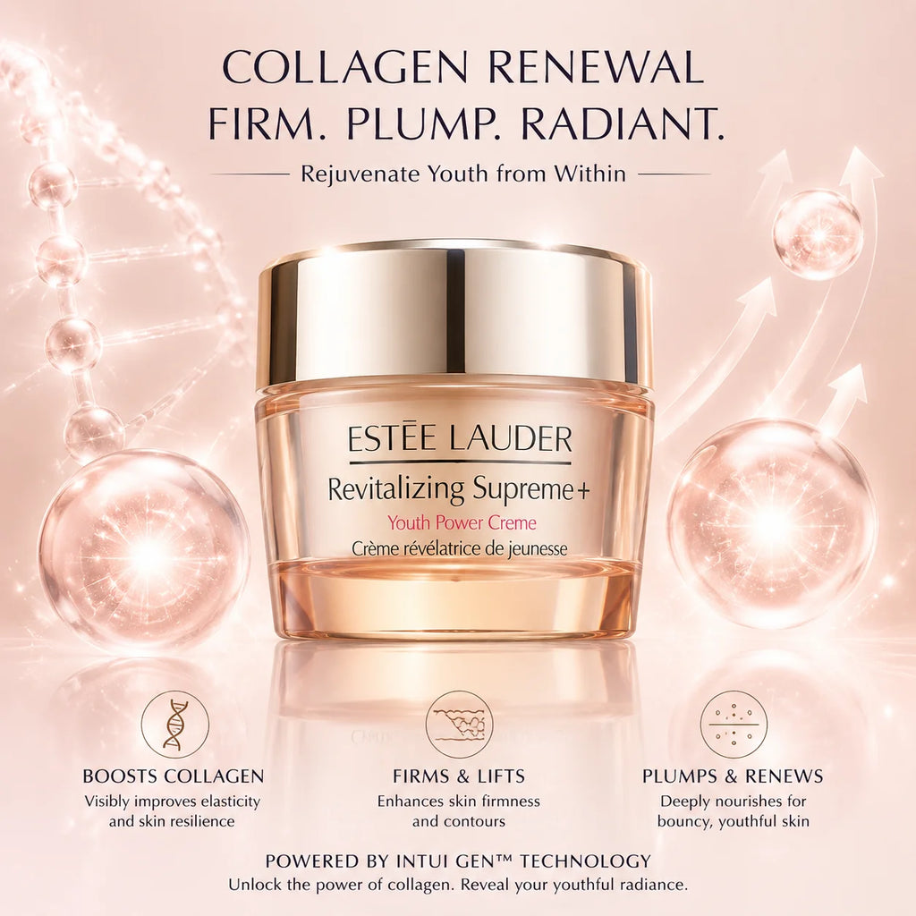 Estee Lauder Revitalizing Supreme+ Youth Power Soft Cream Lifting Firming Hydrating Fade Lines Wrinkles Collagen Boost For