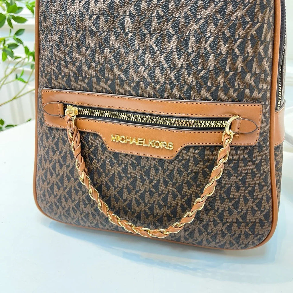 Michael Kors Women's Fashion Leisure Backpack Multi functional Large Capacity Small Backpack MK Outward Vacation Travel Bag