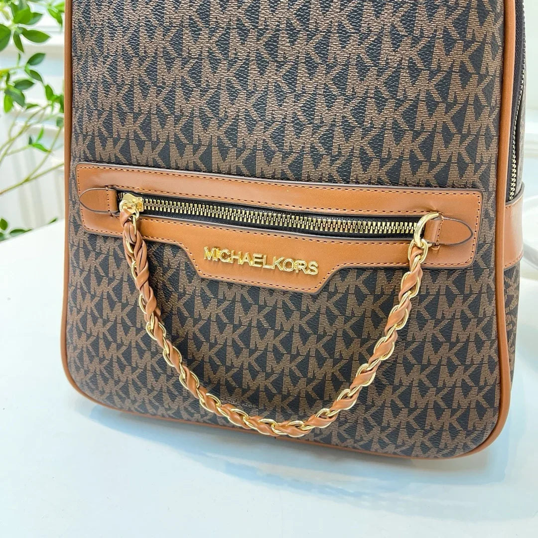 Michael Kors Women's Fashion Leisure Backpack Multi functional Large Capacity Small Backpack MK Outward Vacation Travel Bag