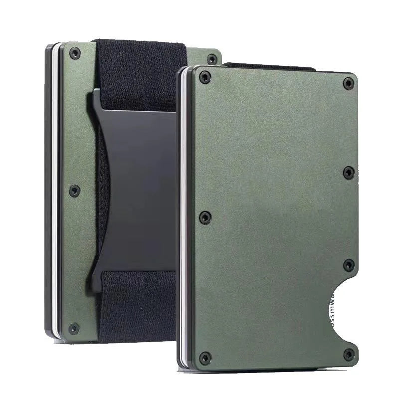 Slim RFID Protection High Quality Card Holder Men Women Aluminum Wallet Elasticity Back Pouch ID Credit Case Unisex Travel Purse