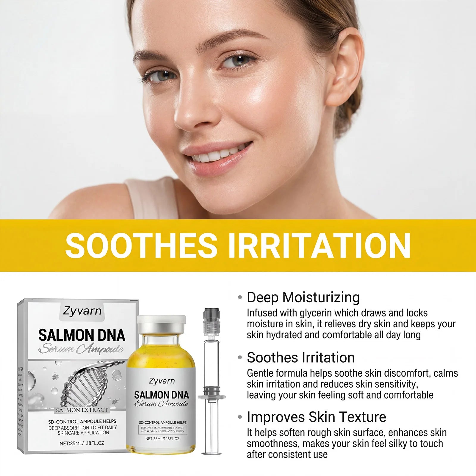 Radiance Face Ampoule Serum Daily Hydrating Moisturizing Glow Soothing Smooth Concentrated Facial Essence for All Skin Types