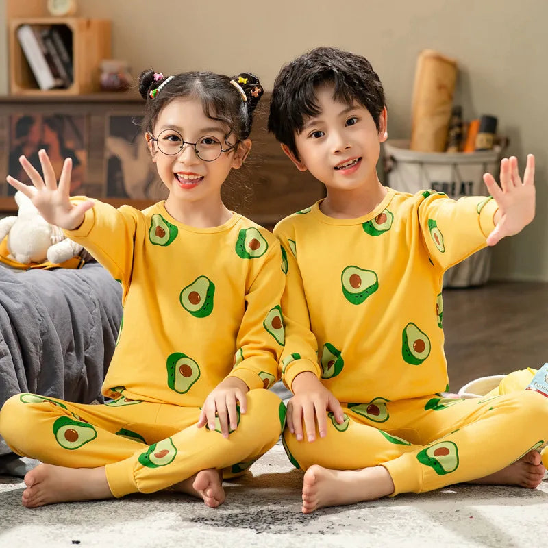 Toddler Boys Pajamas Sets for Teenagers 2 to 3 4 5 6 7 8 9 10 11 12 13 14 Years Autumn Winter Cotton Green Dinosaur Kids Pijamas