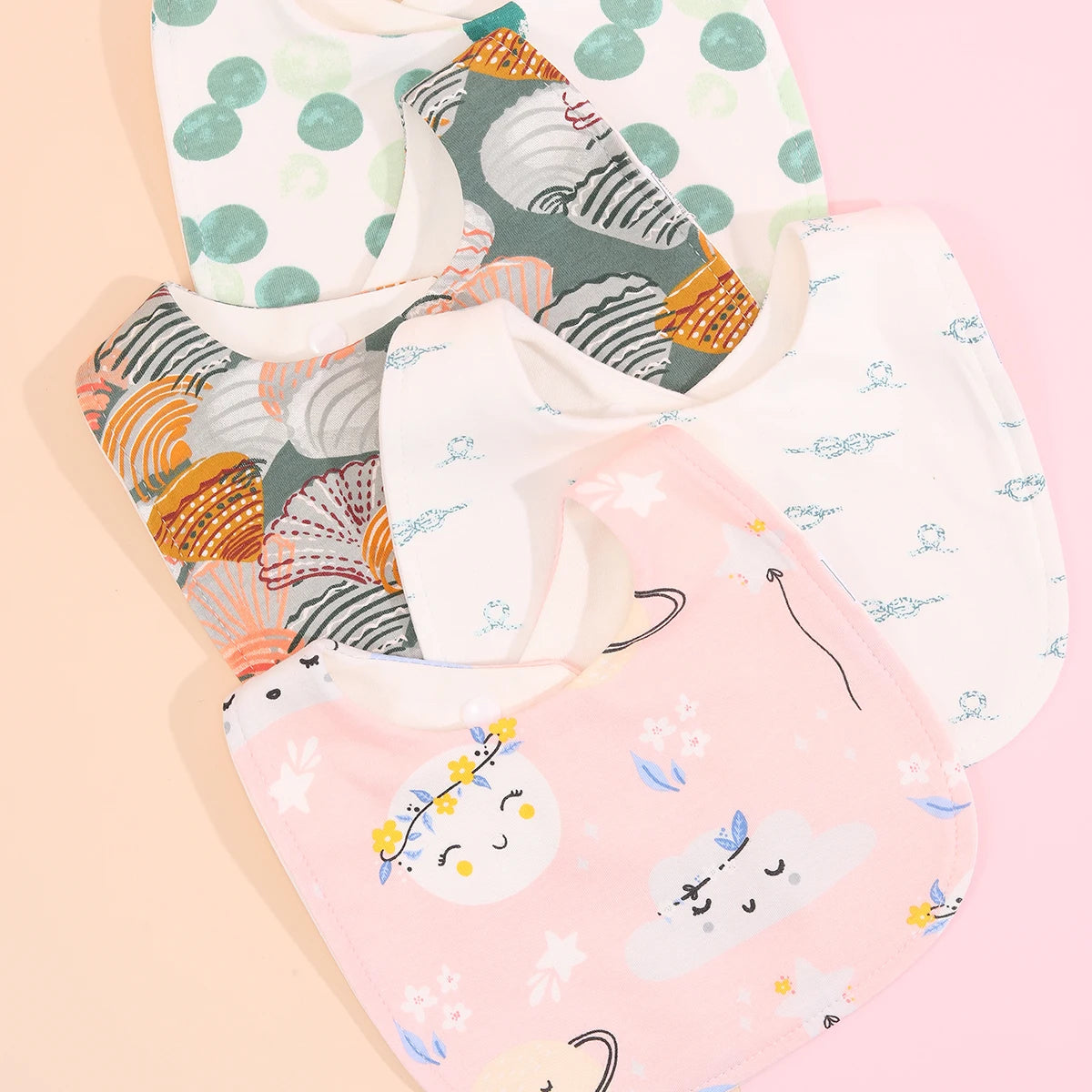 Cotton Soft Baby Adjustable Bandana Bibs Set Of 4 For Newborns And Toddlers Dribble Bibs