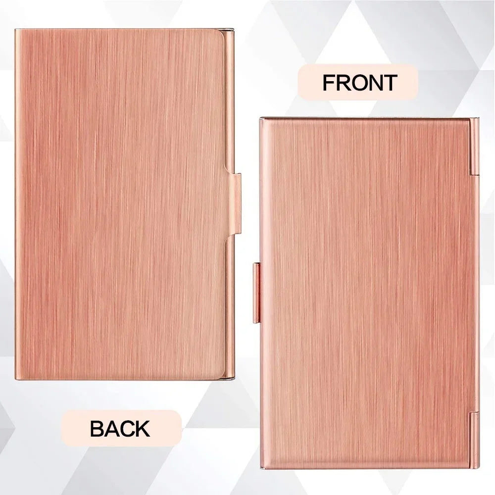 Premium Ultra thin Stainless Steel Business Card Holder - Silver Metal Pocket Case for Men and Women Simple Design Wallet