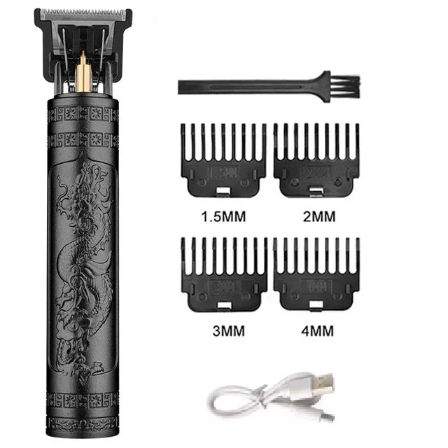 Vintage Men's Electric Hair Clipper Rechargeable Beard Trimmer with Foot Hair Trimmer Kit USB Fast Charging Hair Clipper