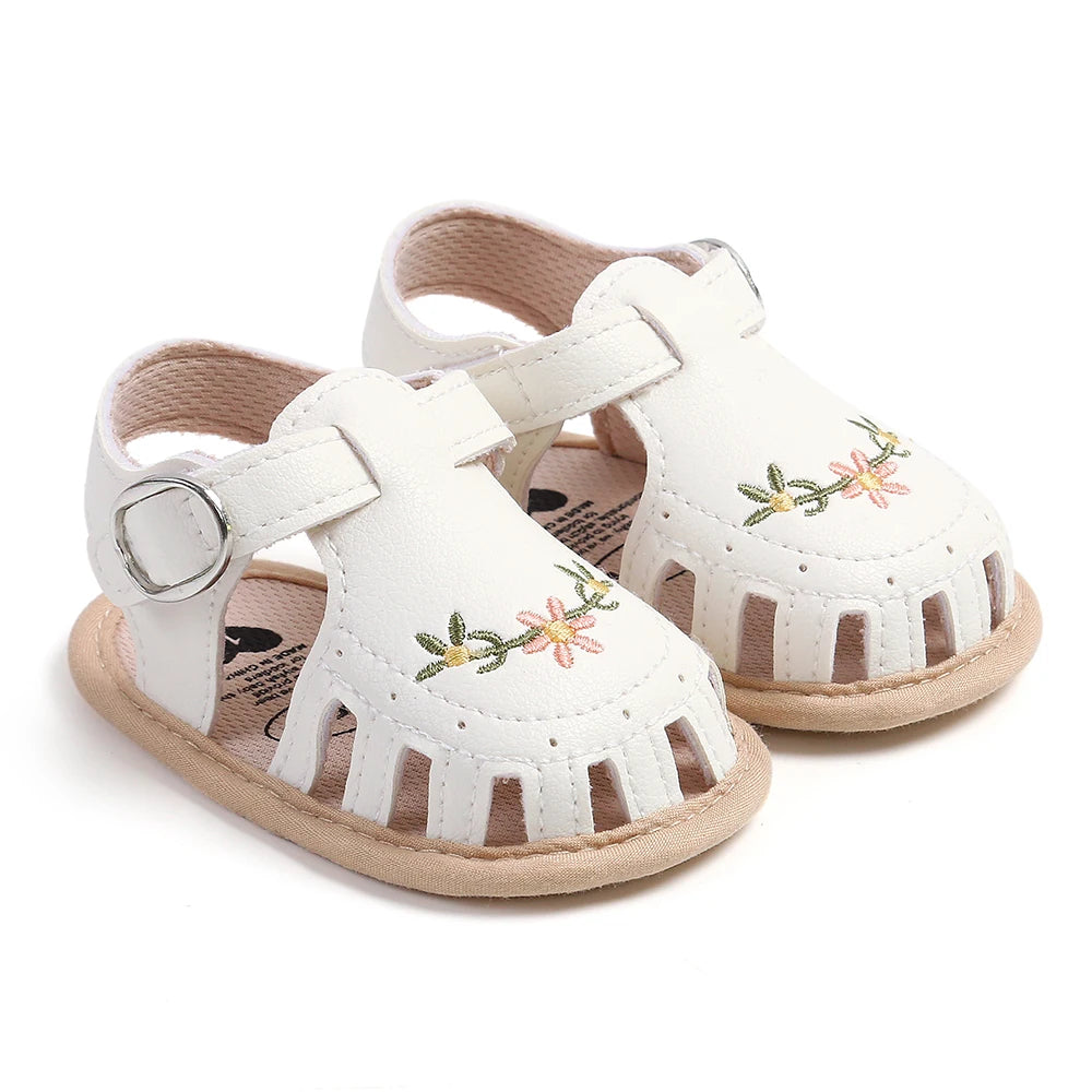 Leisure And Comfortable Baby Girl Sandals, Breathable And Lightweight Summer Floral Wrap Toe Sandals