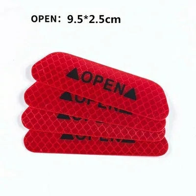 4PCS Reflective Car Warning Stickers - White 3.7" x 1"