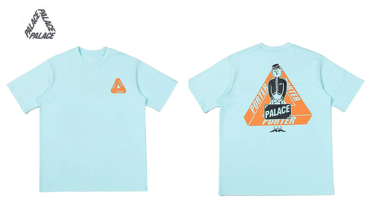 Palace Triangle Print Cotton Casual T-Shirt - Men's Short Sleeve
