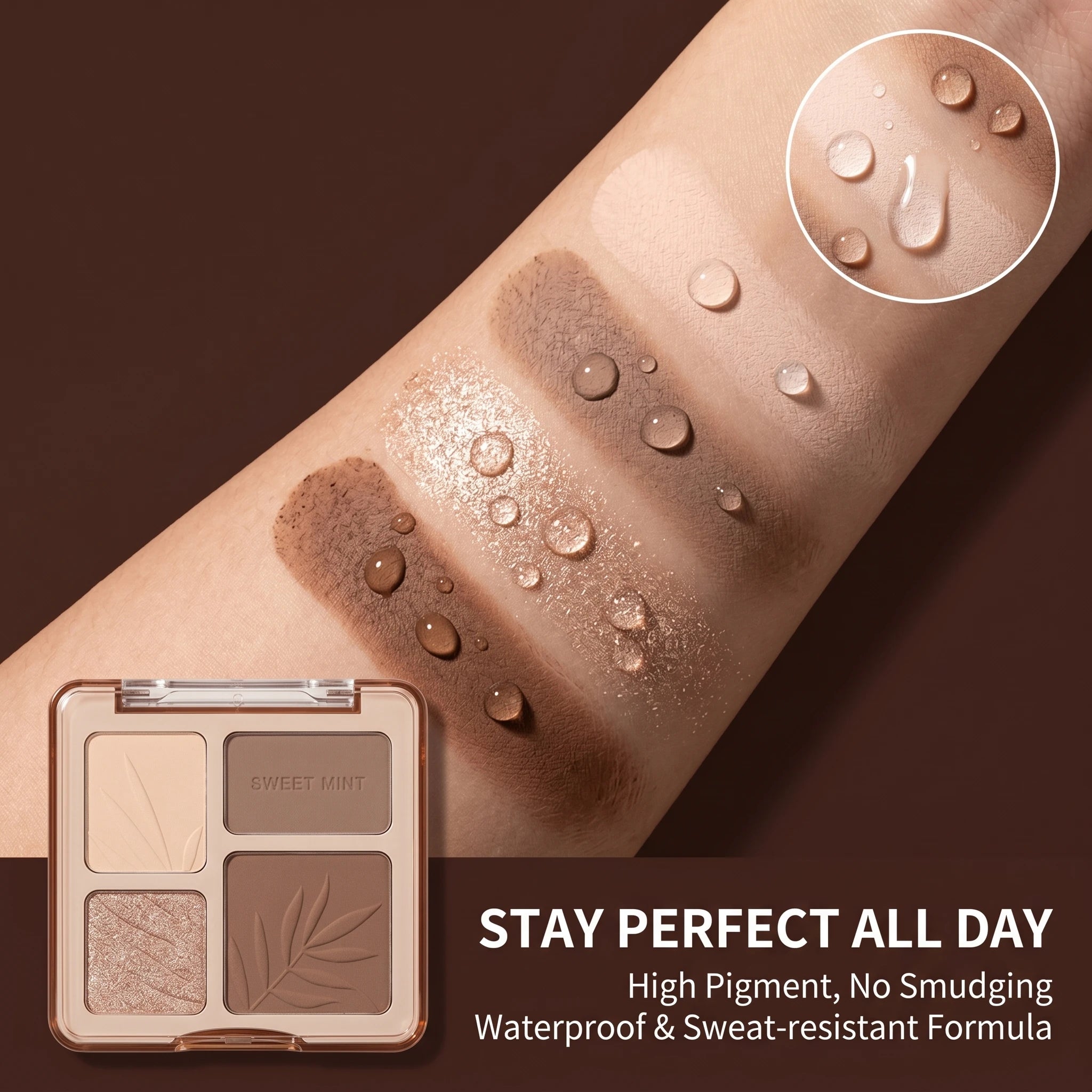 Sweetmint 4-Color Contour Palette Highlight & Contour Integrated Fine Texture Easy to Blend Beginner Friendly