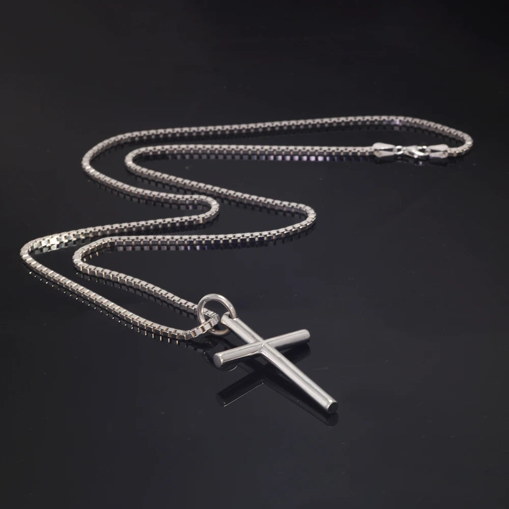 Real Solid 925 Sterling Silver Cross Pendant For Men And Women'S Smooth High Polishing Design Jesus Christ Jewelry