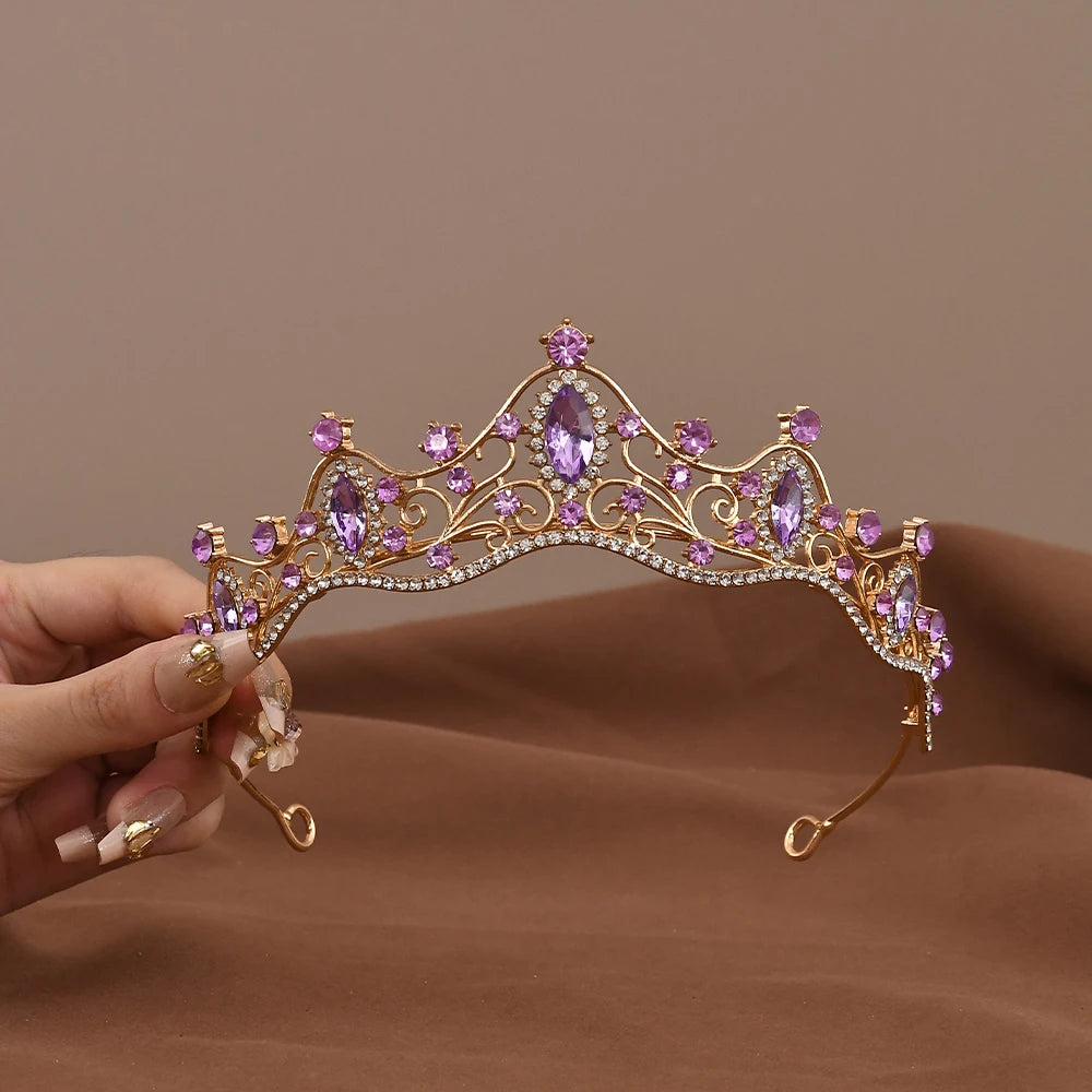 Princess Queen Vintage Baroque Crystal Crown Rhinestone Tiara For Women'S Bridal Weeding Prom Jewelry Hair Accessories
