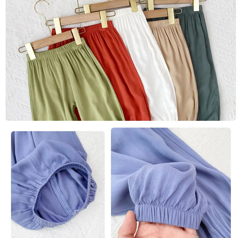 V-TREE Kids Ice Silk Bloomers - Unisex Mosquito-Proof Jogger Pants