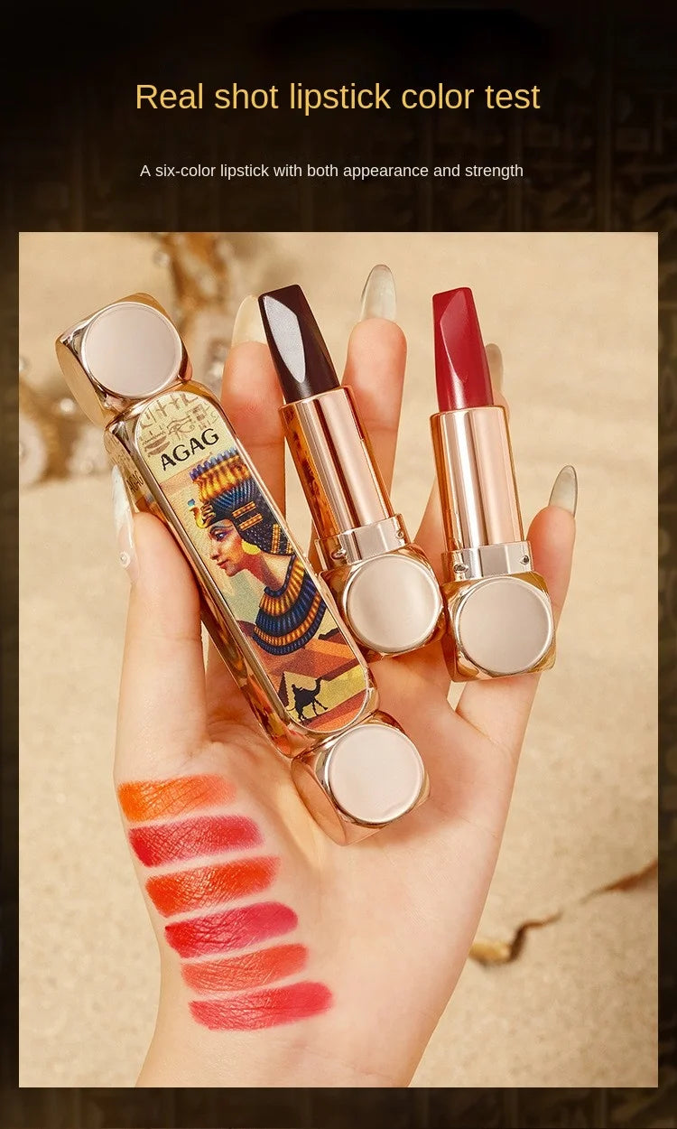 Agag Pharaoh Magic 3Dimensional Magic 6Color Lipstick Does Not Fade No Stain on Cup Cheap Double-Tube Double-Headed One 6-Color