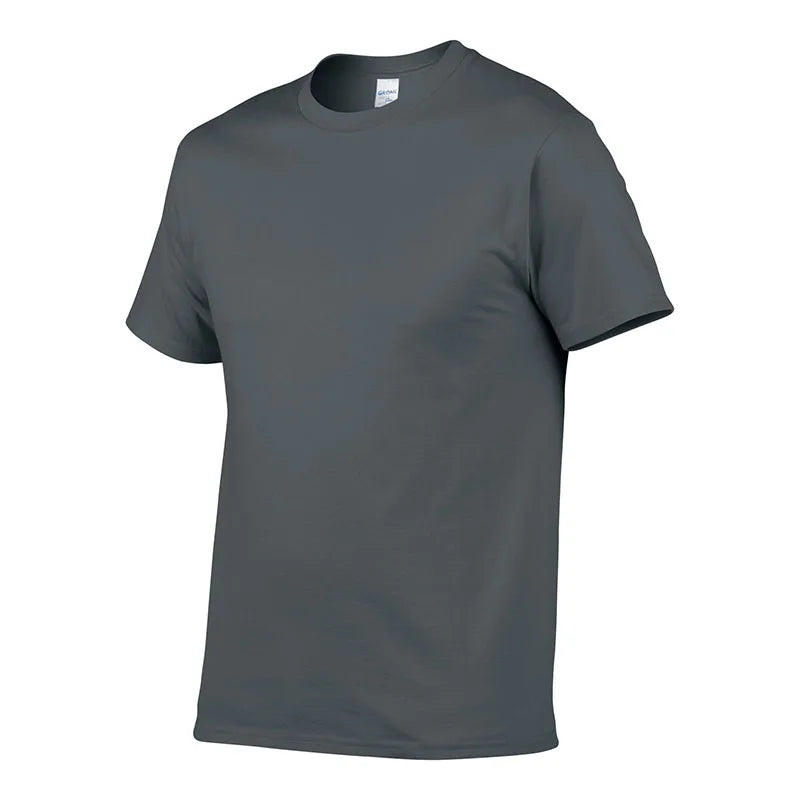 Summer Style High Quality 100% Cotton Solid Color T Shirt Men Pure Color Tees Brand Short Sleeve T-Shirt Male Clothing