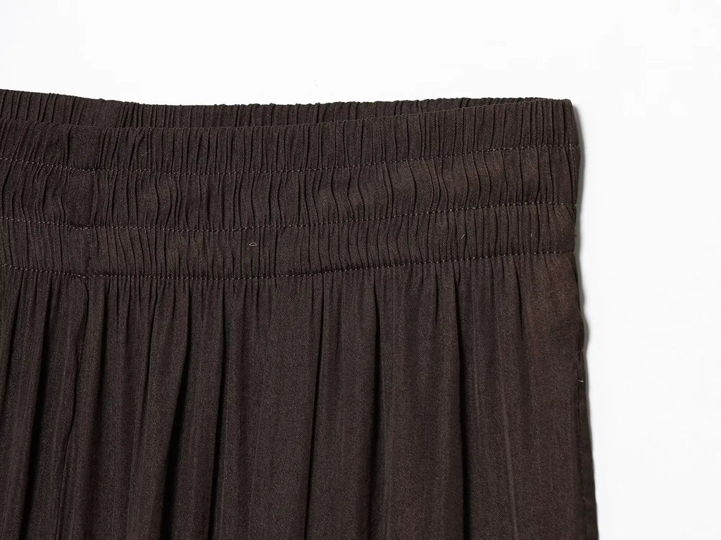 KONDALA Women's Wide Leg Pants - Casual Elastic Waist Trousers Pink