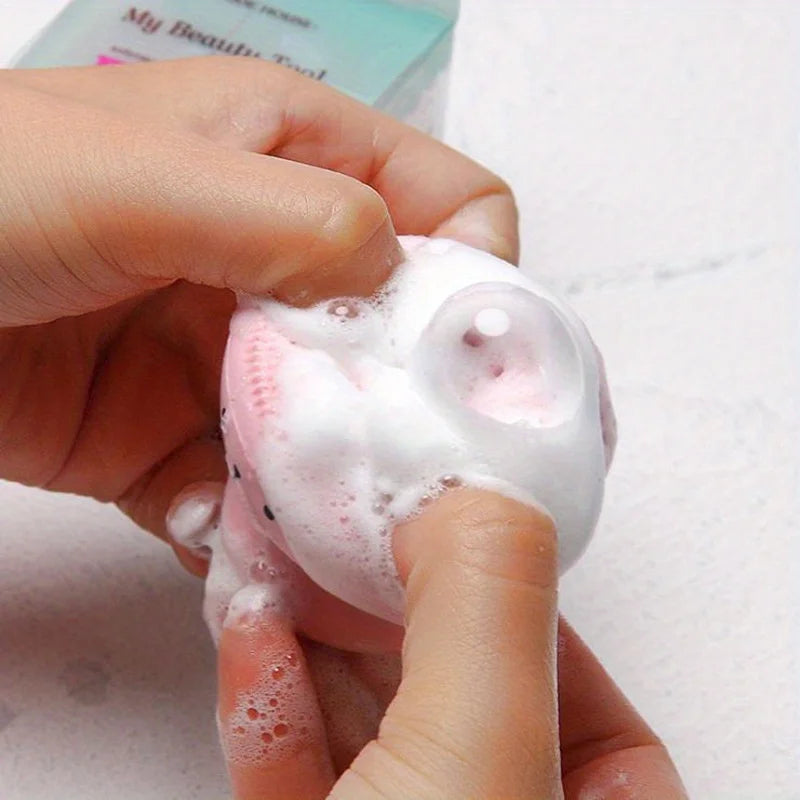 Small Octopus Face Cleaner Facial Cleaning Brush Deep Cleaning Washing Brush Massager Beauty Instrument Clean Pores