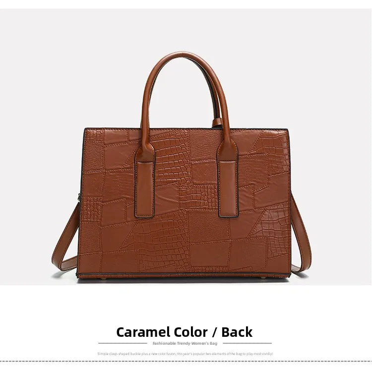 Trendy Lizard Pattern Mother-Daughter Handbag Summer 2025 Vintage Style Women's Tote Shoulder Bag Crossbody Bag Large Size