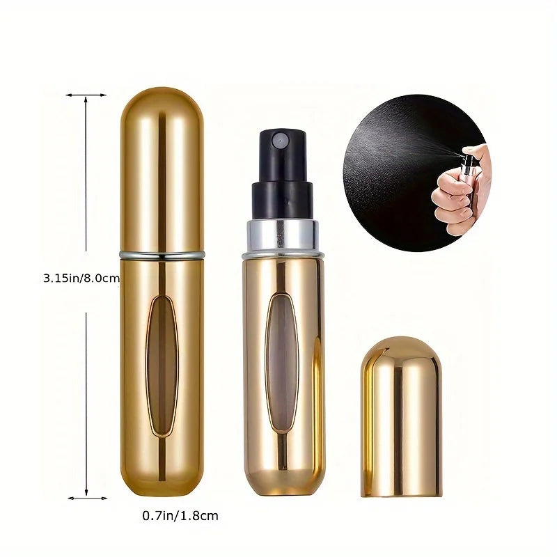 5 5ml Refillable Perfume Bottles, Mini Perfume Spray Bottles, Refillable Perfume Spray Scent Pump Containers, Portable Empty Perfume Spray Bottles Suitable for Women and Men for Travel