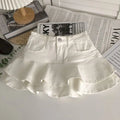 Girls Kids Stretch Denim A Line Skirt Puffy Layered Mini Skirt Summer 2026 Korean Style Fashion Casual Party School Wear