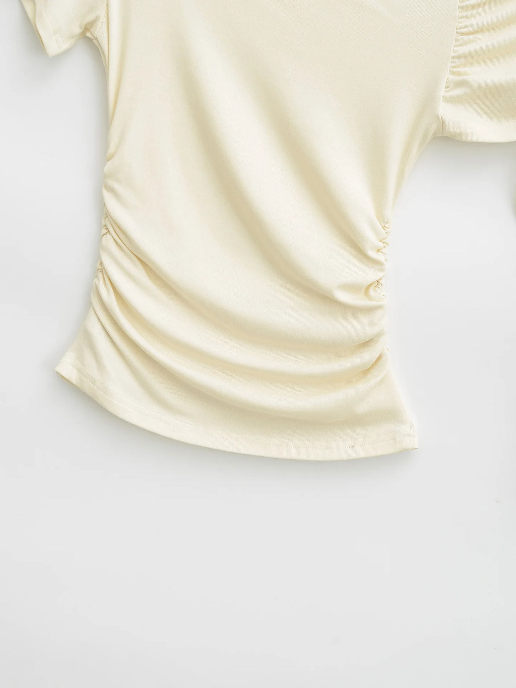 Slim Fit Asymmetric Shoulder T-Shirt Women's Summer Short Sleeve Top with Sash Street Style Sexy Trendy Pure Desire Design