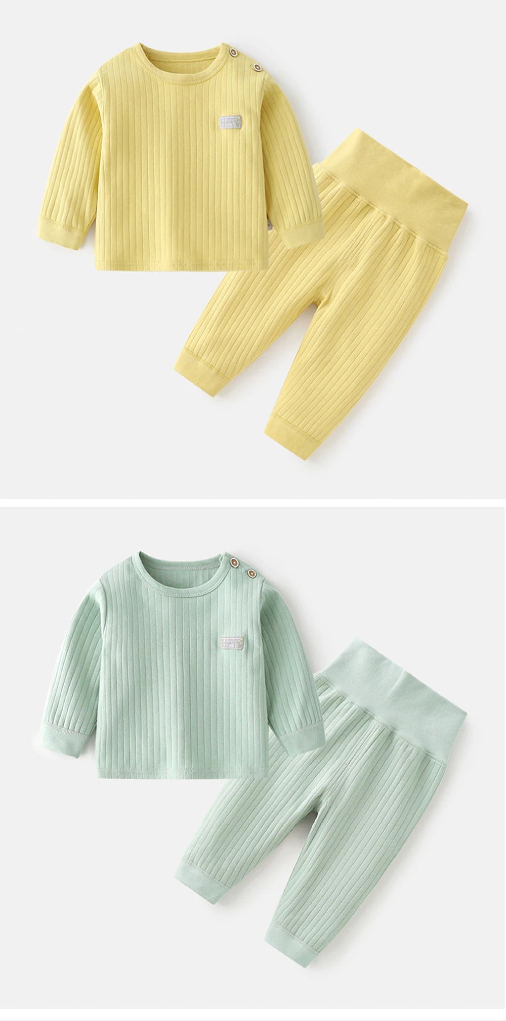 Autumn Winter Thermal Underwear Suit Baby Clothing Sets Boys Girls Pajama Sets Baby Warm Sleepwear Candy Colors Kids Clothes
