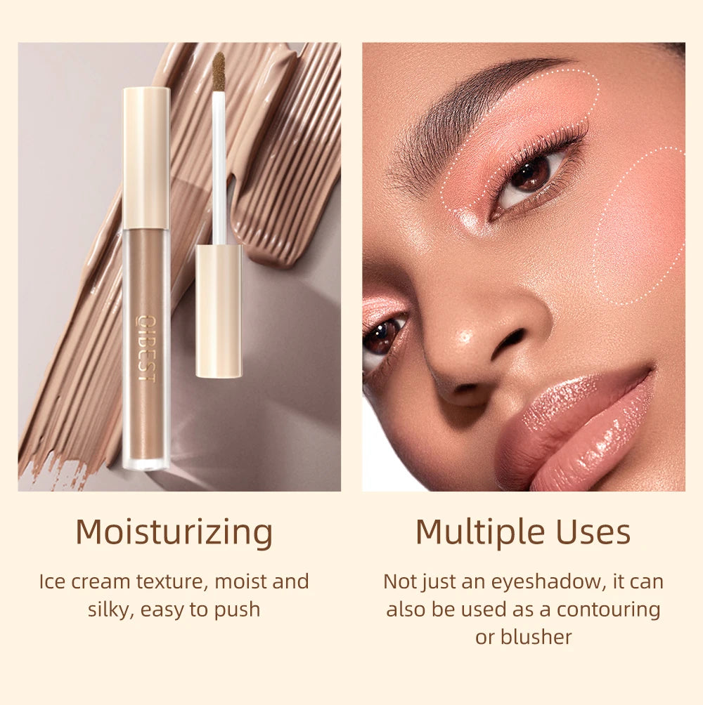 QIBEST 8 Color Matte Liquid Eyeshadow Set Long Lasting Waterproof Eye Shadows Quick-drying Nude White Eyeshadow Makeup Cosmetics