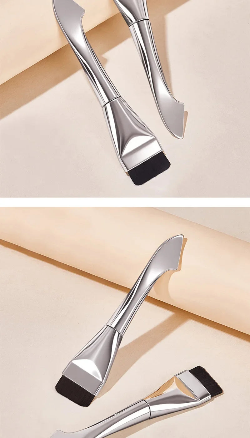 GECOMO two-headed one-word foundation brush, no foundation, no trace light mask brush, fast powder on makeup, beauty tools