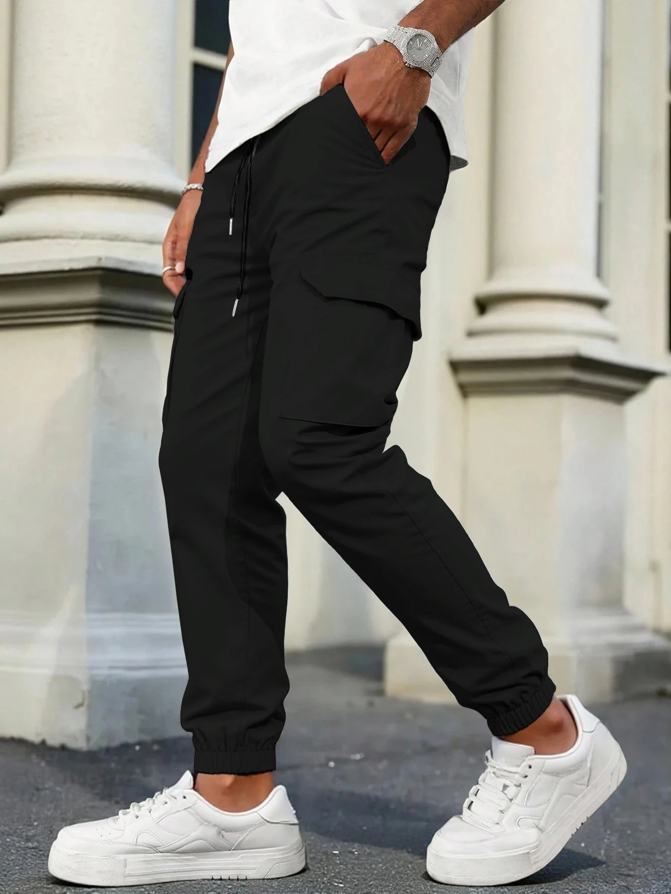 Men's High-Street Loose Straight Leg Workwear Trousers Sporty Casual Jacket Pants Streetwear Fashion Loose Fit Utility Pants