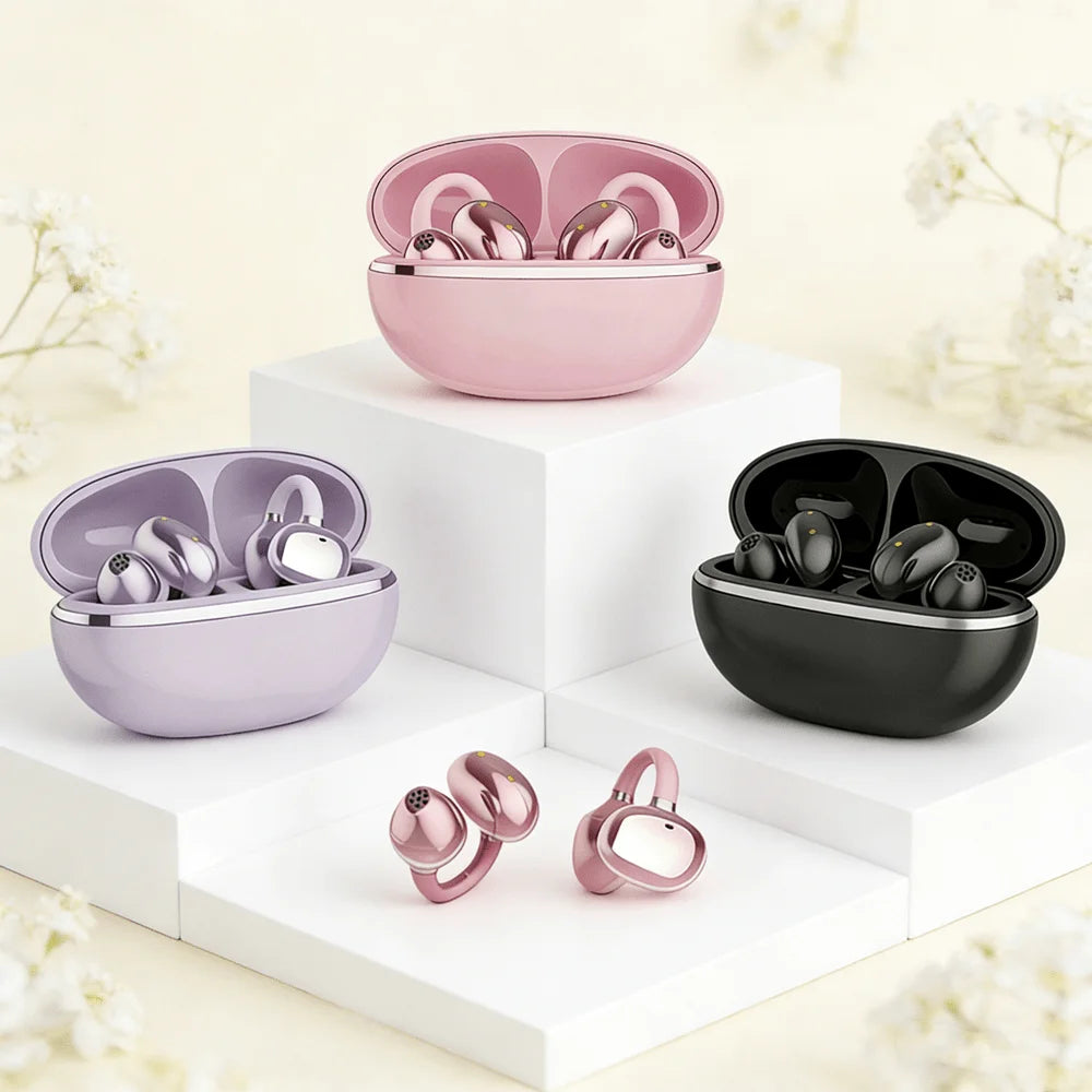 Wireless Open Ear Earclip ENC Earphones Bluetooth 5.3 HD Call Touch Earphones Suitable For All Smartphones