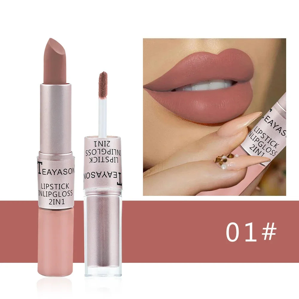 Handaiyan 2-in-1 Matte Lipstick and Lip Tint - Waterproof Moisturizing