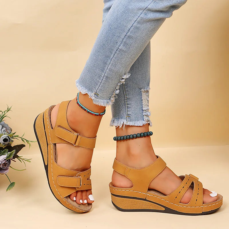 Women's Wedge Platform Sandals - Open Toe Casual Beach Shoes