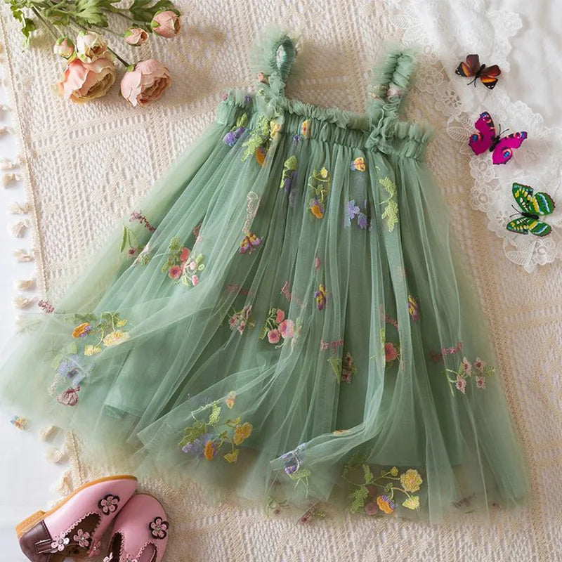 Girls' Floral Tulle Baby Dress