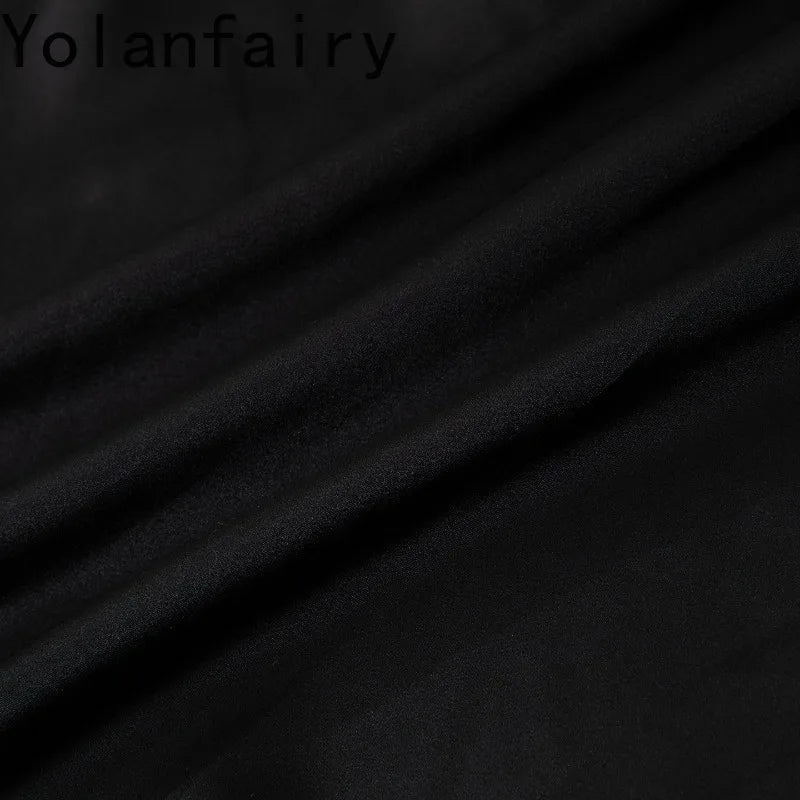 YOLANFAIRY 93% Real Mulberry Silk Pajamas for Woman 2026 Spring Summer High-end Sets Woman 2 Piece Short Sleeve Pijamas De Mujer