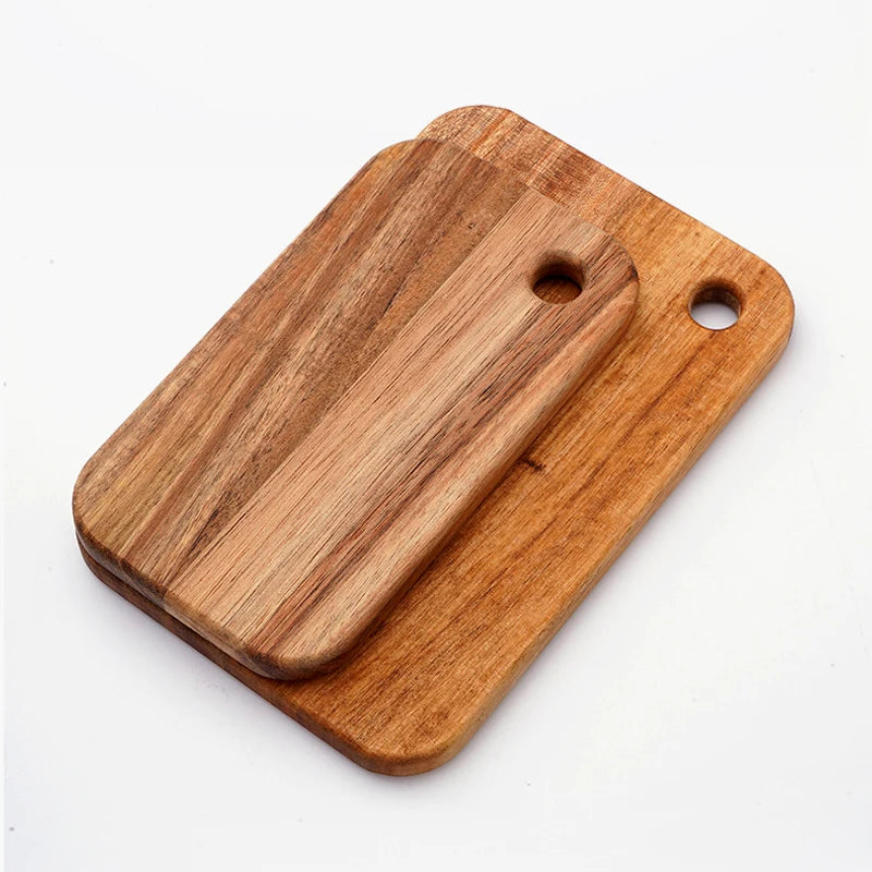 Acacia Wood Cutting Board with Hanging Hole, Portable Lightweight Chopping Board, Reversible Serving Tray for Kitchen Camping