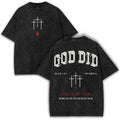 Jesus Saves T-Shirt Christian John 3:16-17 Washed Cotton Vintage Pink Letter Graphic Tee Retro Streetwear Unisex Top
