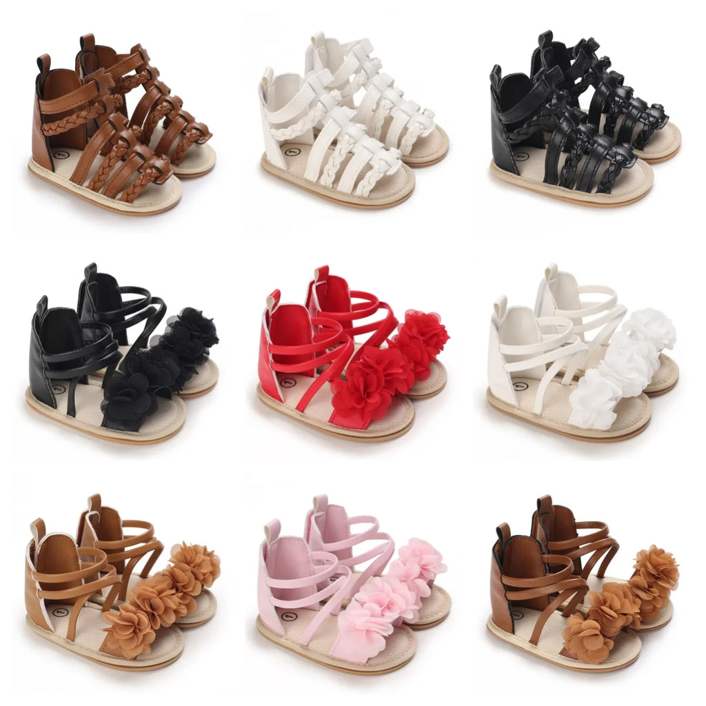 Cute and sweet high top sandals for spring and summer, comfortable and breathable for baby girls. Pre step walking shoes