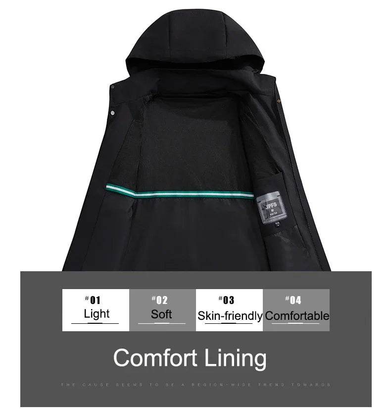 Plus Size Men's Waterproof Hiking Jackets S-8XL Windproof Windbreaker Coat Breathable Fishing Camping Trekking Jacket Clothing