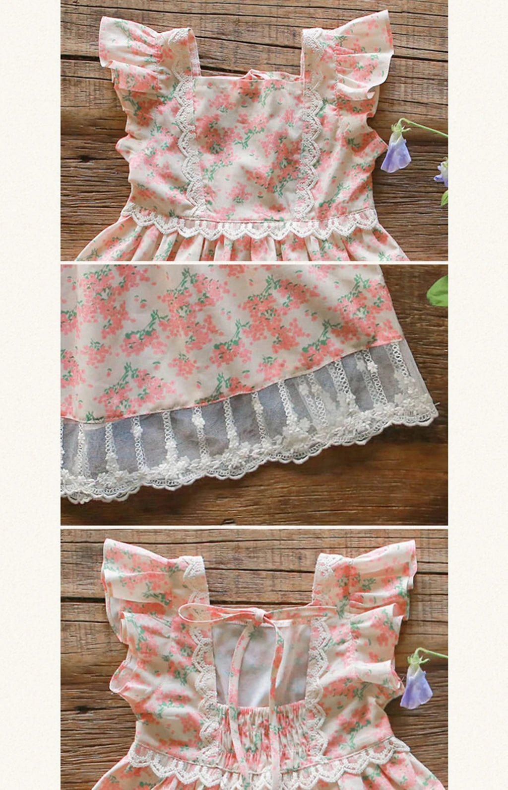 Korean Summer 2026 Girls' Dress Elegantly Floral Backless Children's Clothing Korean Style Kids' Fashion Available Now