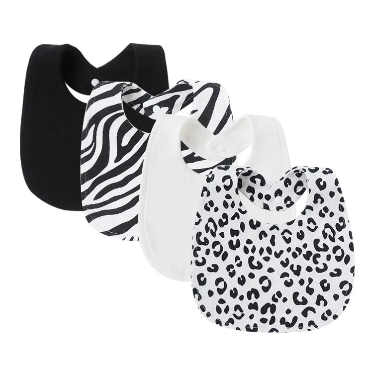 4Pcs Baby Bibs Burp Clothes Cartoon Newborn Saliva Towels for Girls Boys Cotton Kids Apron Infant Accessories Toddler Bibs Set