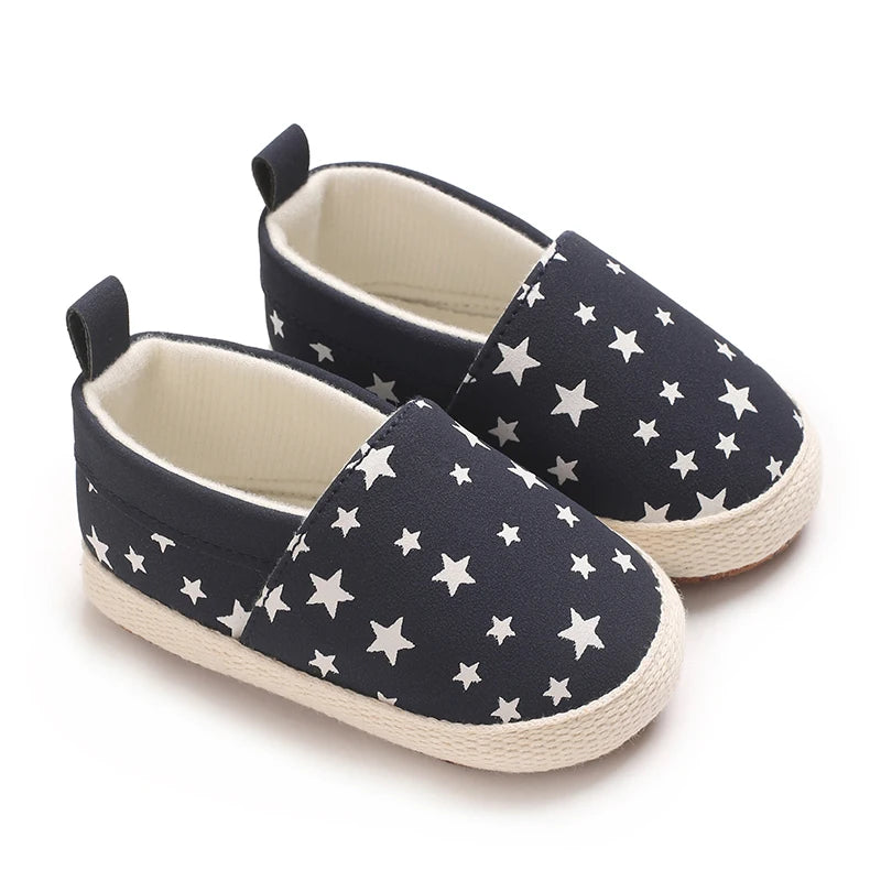 Little Star Baptismal Baby Casual Flat Shoes Spring Autumn Soft Walking Shoes For Infant Toddler 0-18 Months