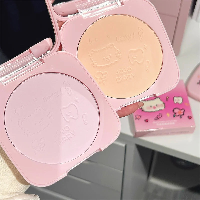 Large Capacity Matte Makeup Pressed Powder Waterproof Oil Control Concealer Full Coverage Brighten Skin Tone Setting Powder 20g