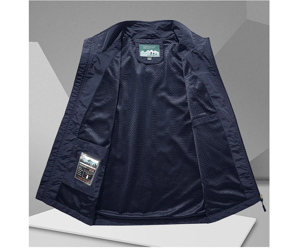 DIMUSI Summer Mens Multi-pocket Vests Casual Man Breathable Mesh Vest Sleeveless Jackets Man Outwear Fishing Waistcoats Clothing