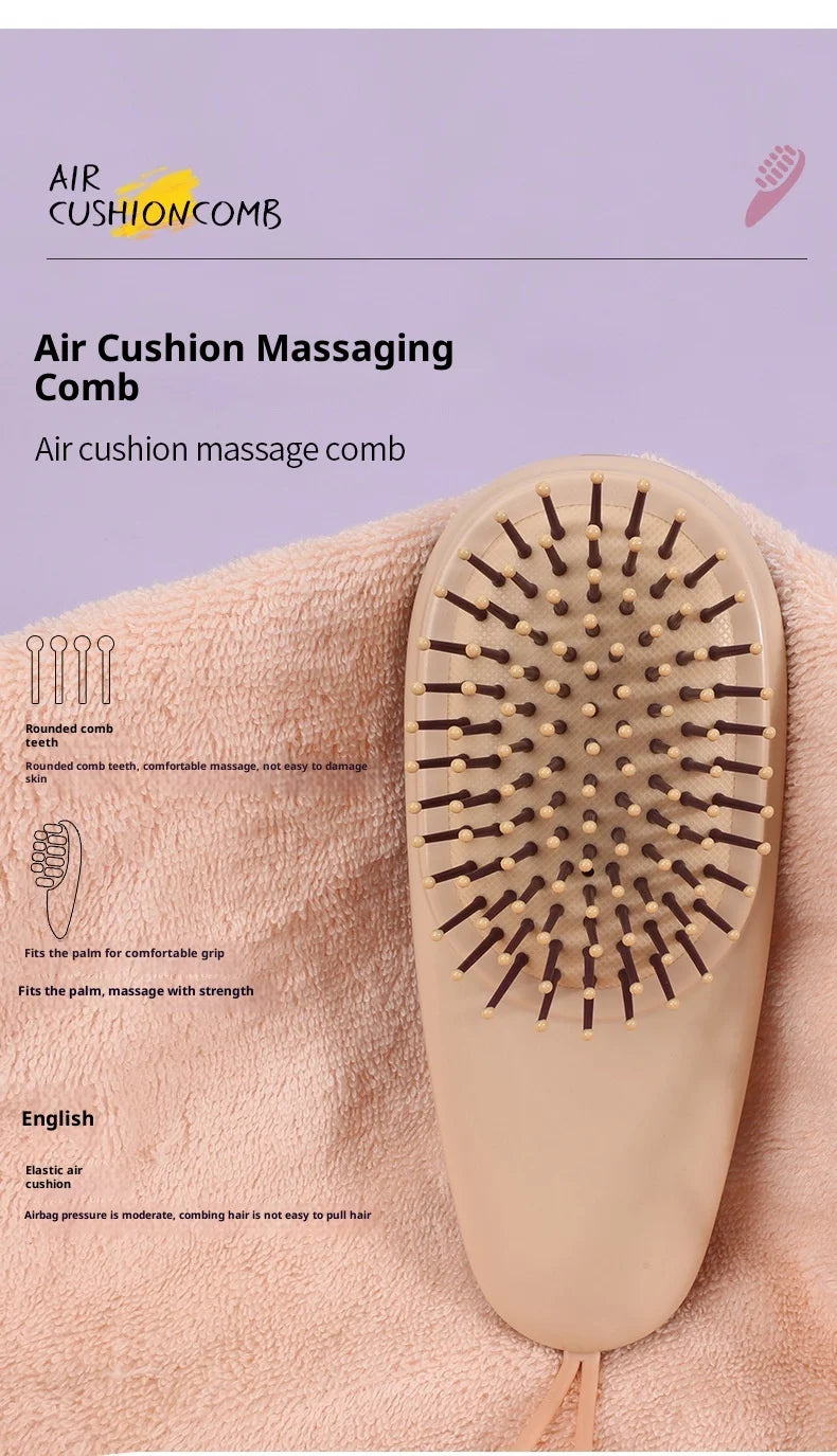 Air Cushion Scalp Massage Brush Portable Detangling Hairdressing Massage Comb For Women Home Use Travel Size Soft Bristles Brush