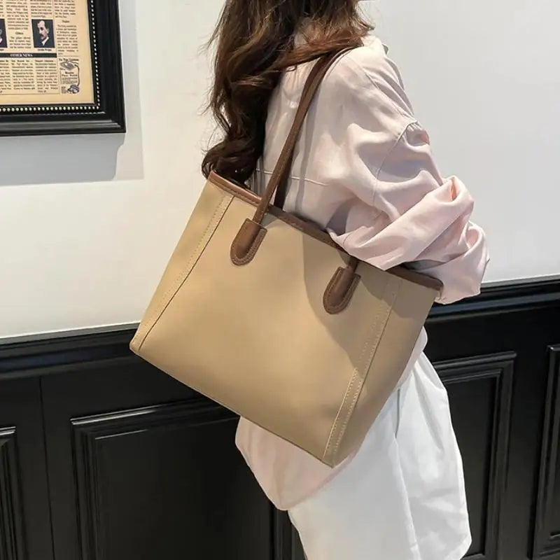 Women Tote Bag Large Capacity PU Leather Commuting Versatile Simple Shoulder Bag Crossbody Work Handbag Fashion Travel Casual